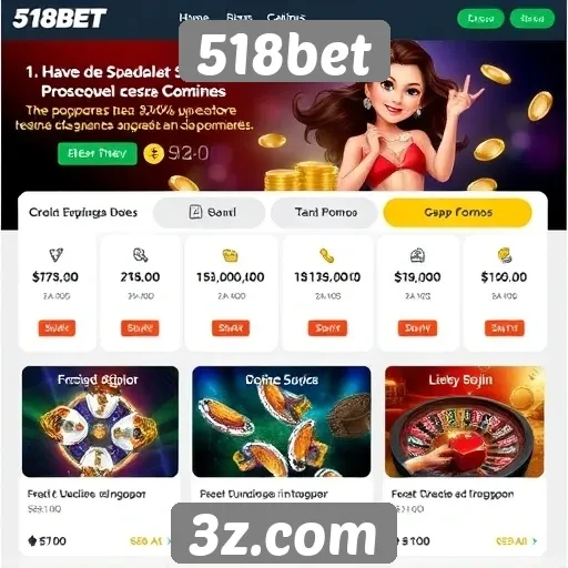 Promos e bônus disponíveis no site 518bet